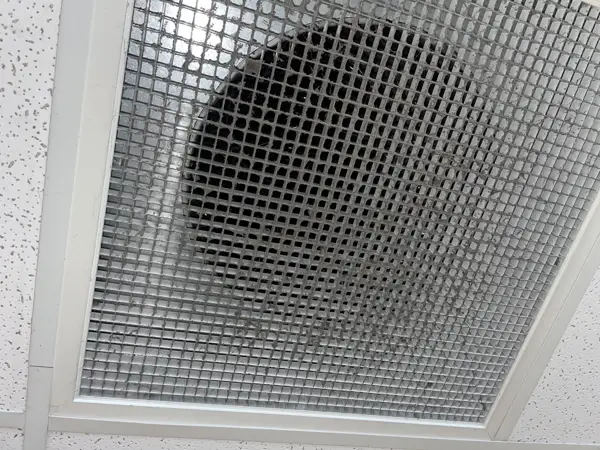 Return air grille clogged with dust